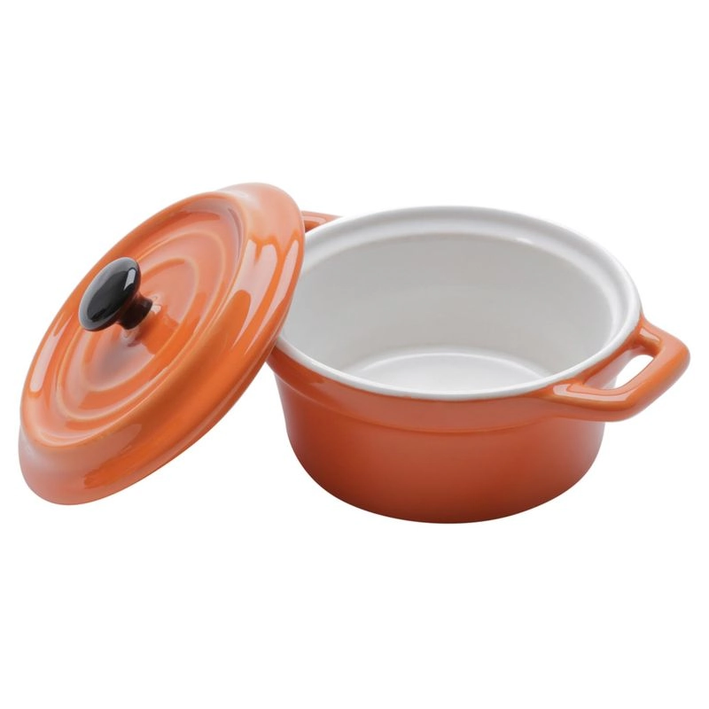 Mini Cacarola Porcelana BLACK LID Laranja 13CM BON Gourmet 35534