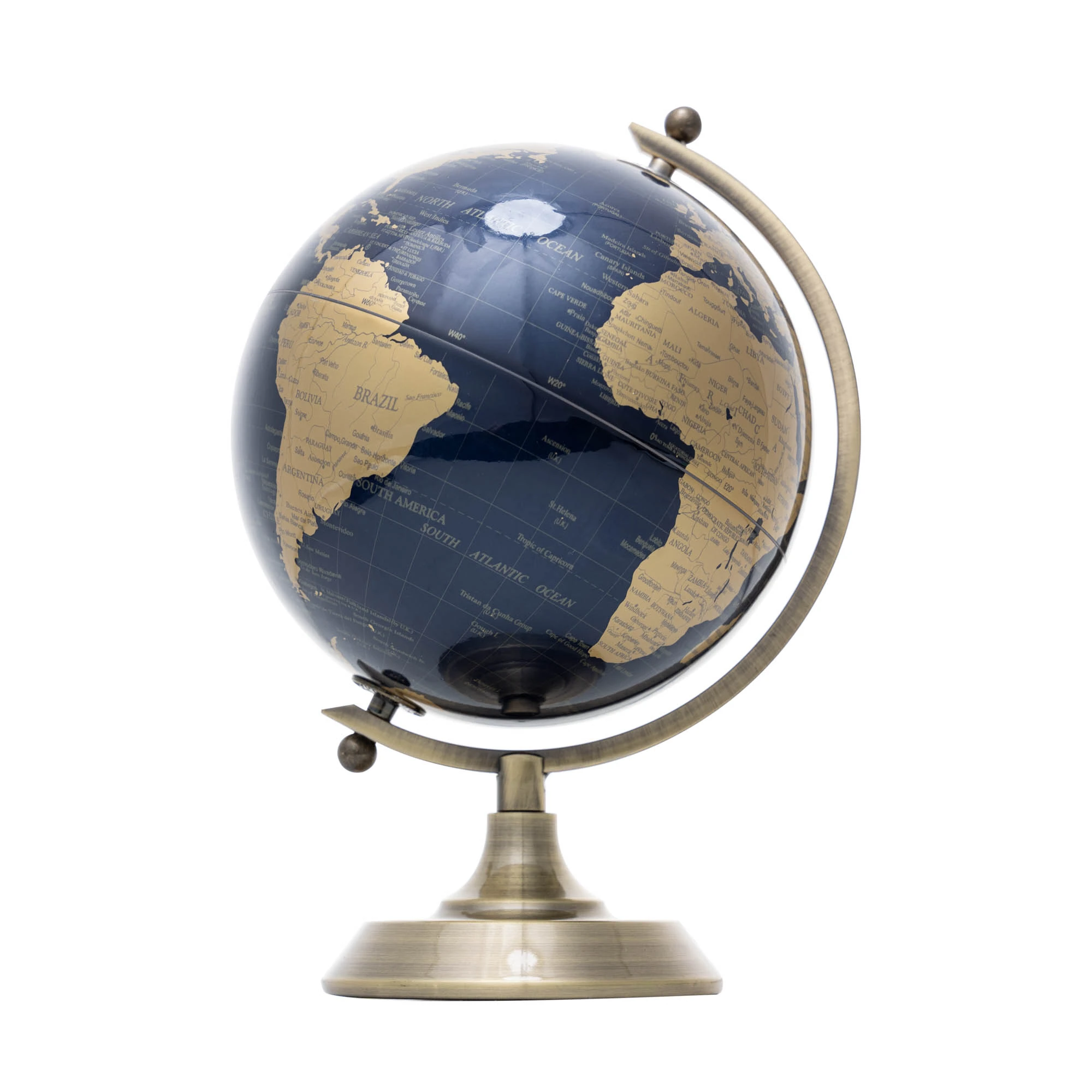 Globo Decorativo De Plastico E Metal 15cm X 14cm X 21,5cm