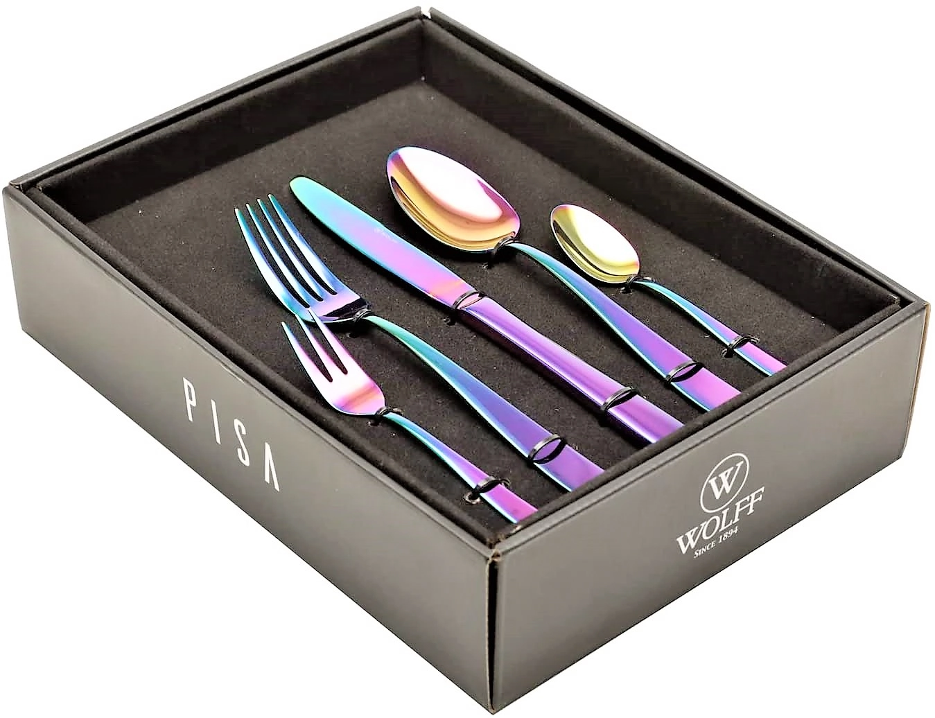 Faqueiro 30pc Aco Inox Pvd Rainbow Pisa C/gift Box
