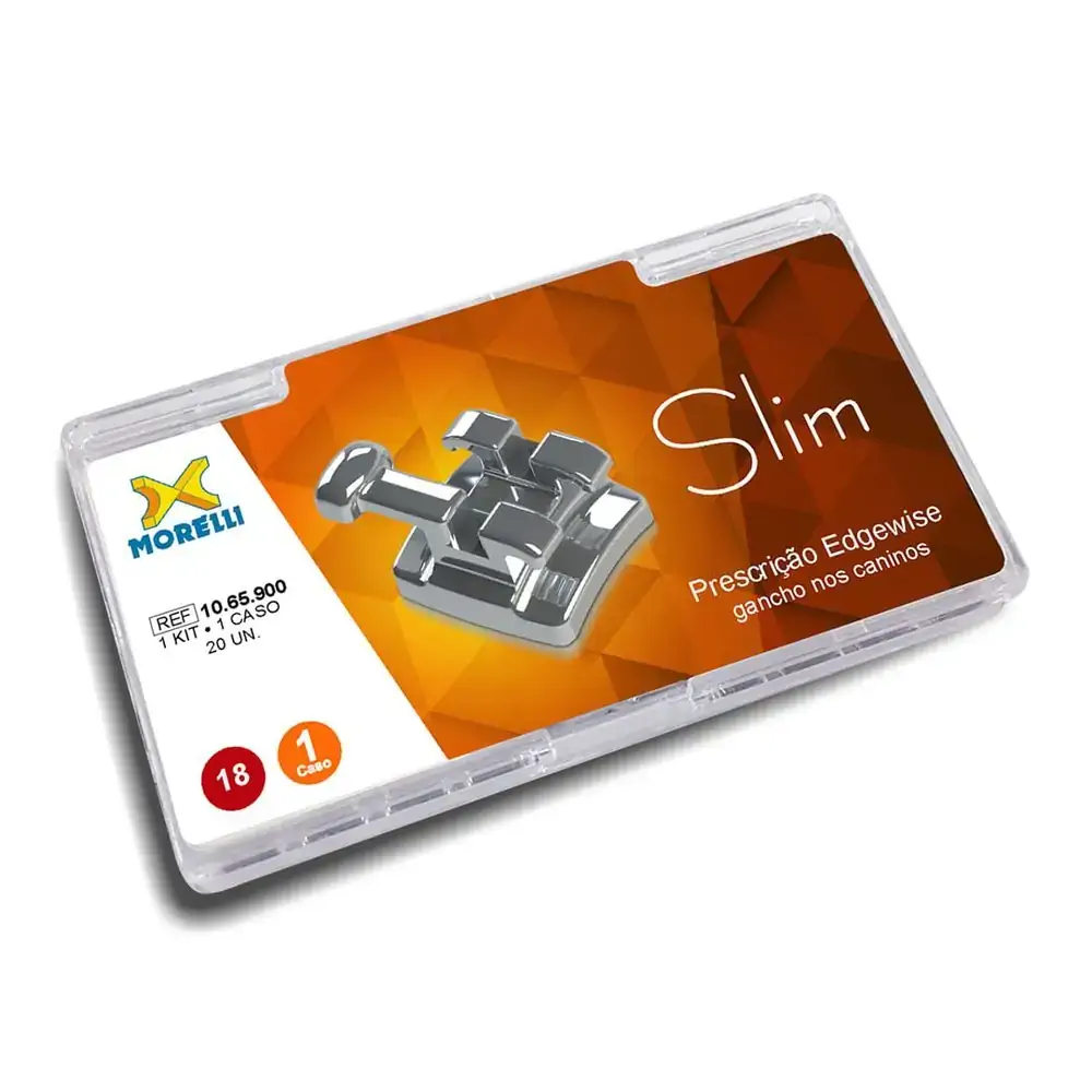 10.65.900 Kit De Bráquetes 01 Caso Prescrição Edgewise Slim .018 Gancho - Morelli