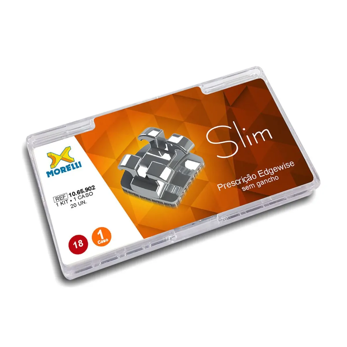 10.65.902 Kit de Bráquetes 01 Caso Prescrição Edgewise Slim 0.18 - Morelli