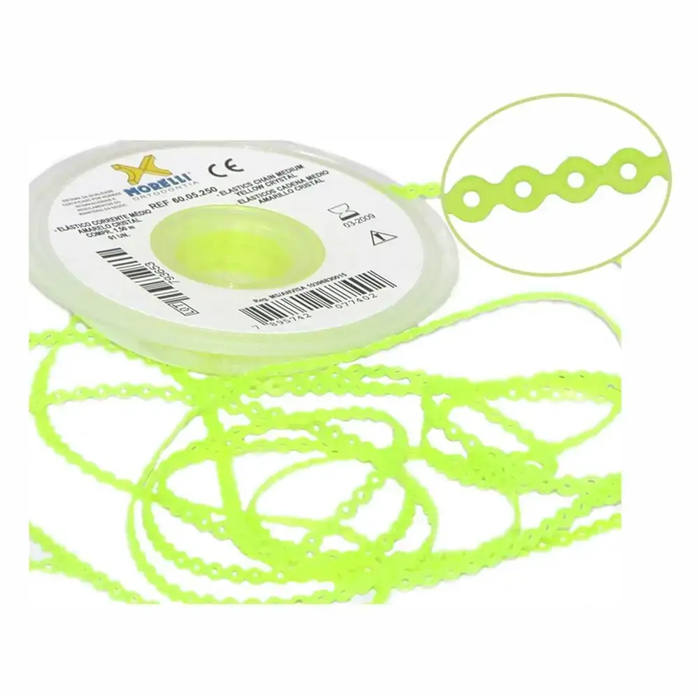 60.05.250 Elástico Corrente Médio Verde Limão Cristal 1,5m - Morelli