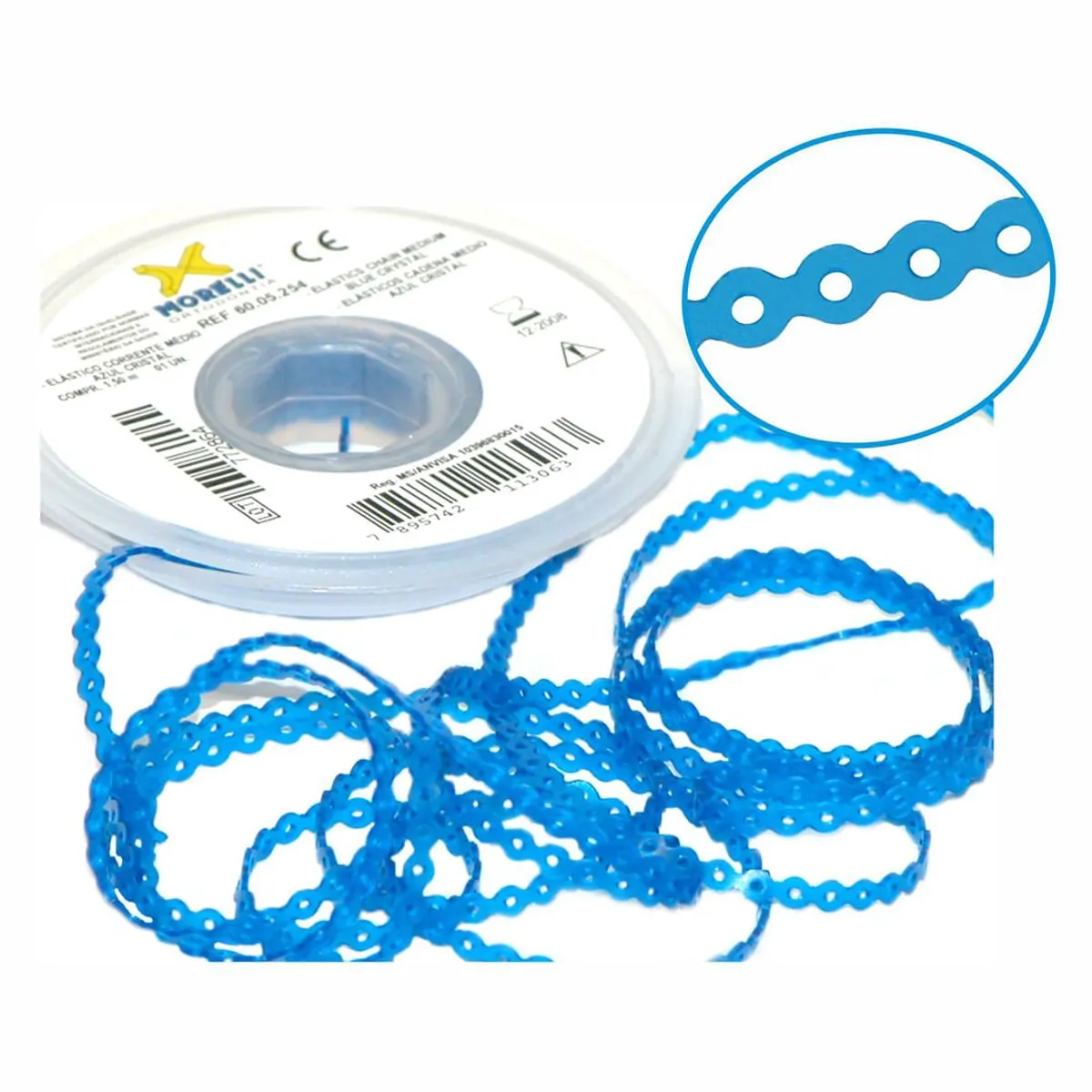 60.05.254 Elástico Corrente Médio Azul Cristal -Morelli