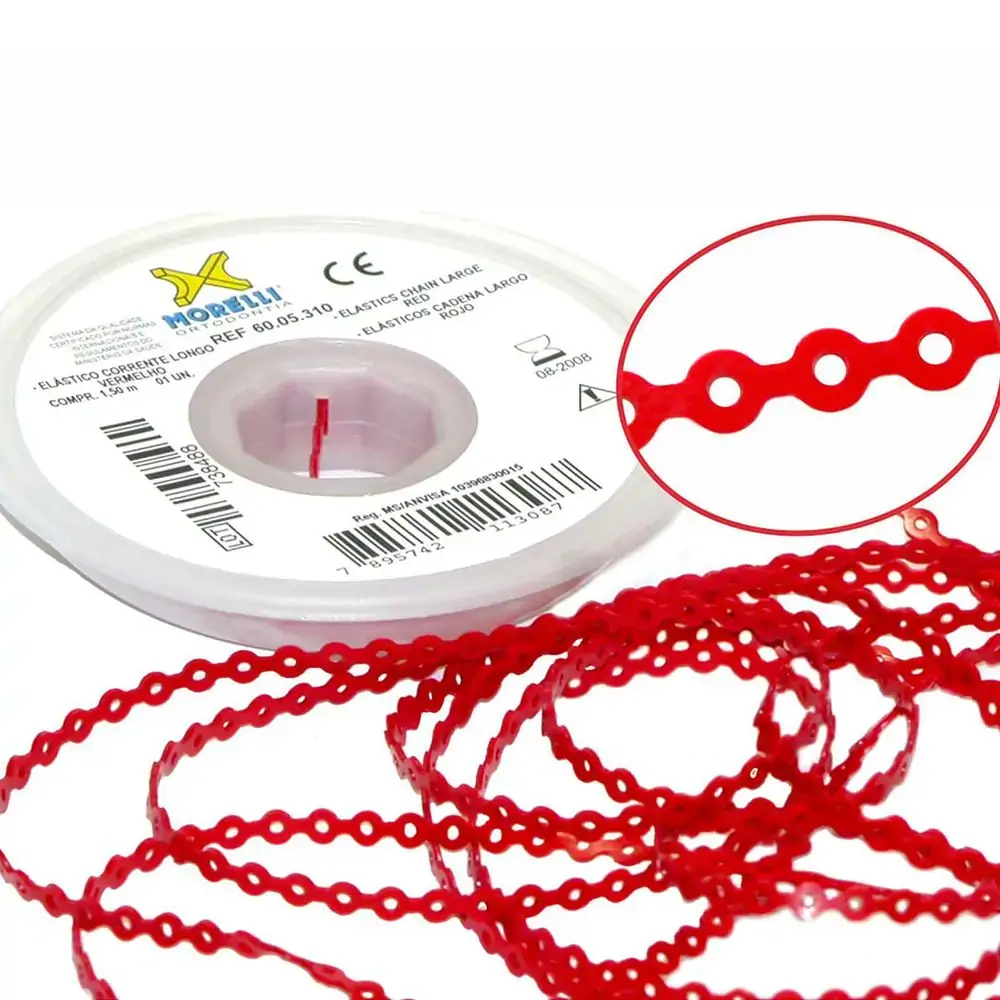 Elástico Corrente Longo - Morelli - Vermelho (Cód. 26.1141)