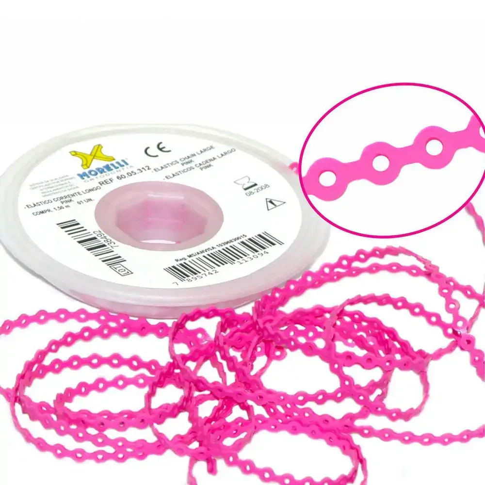 60.05.312 Elástico Corrente Longo Rosa 1,5m - Morelli