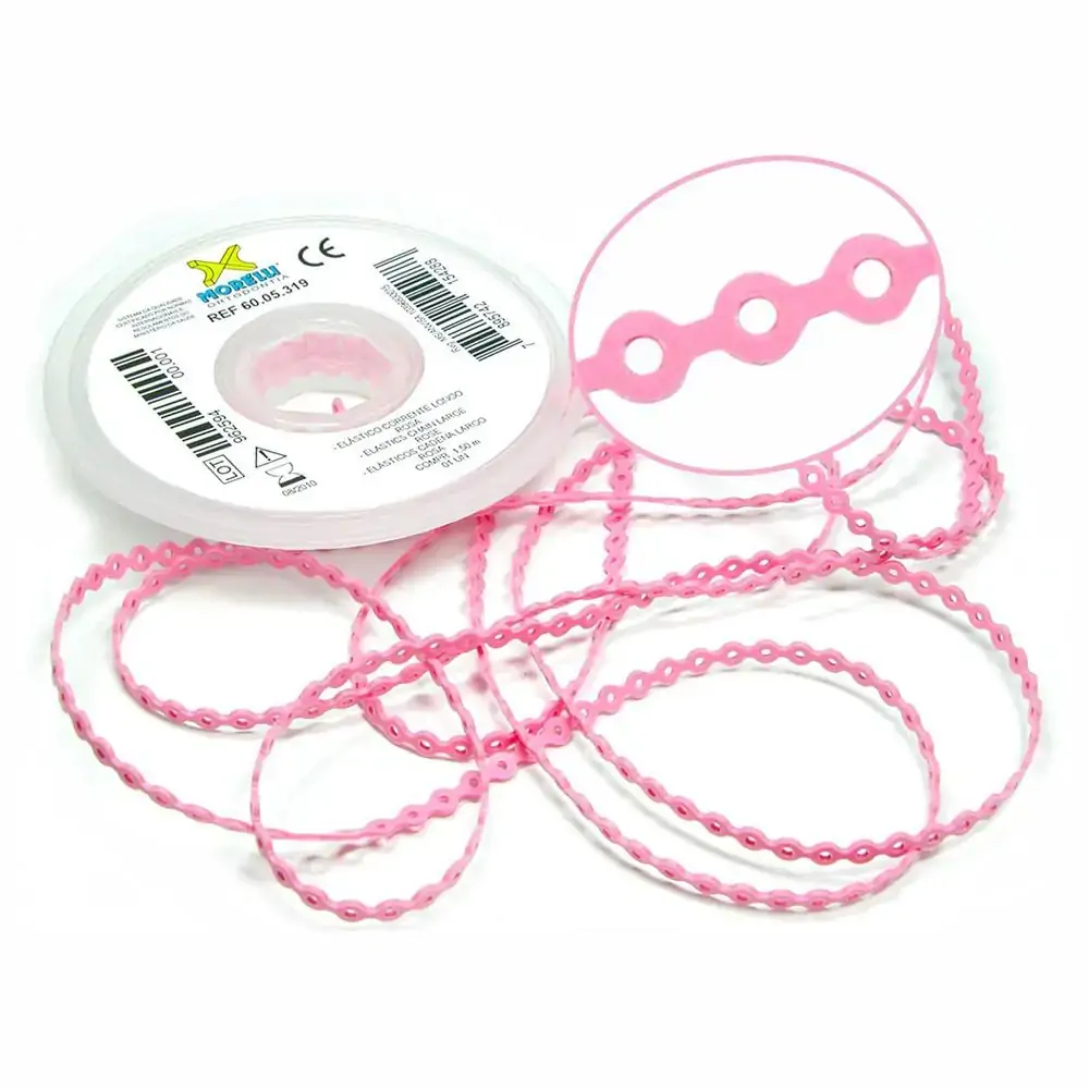 60.05.319 Elástico Corrente Longo Rosa Bebê 1,5m - Morelli