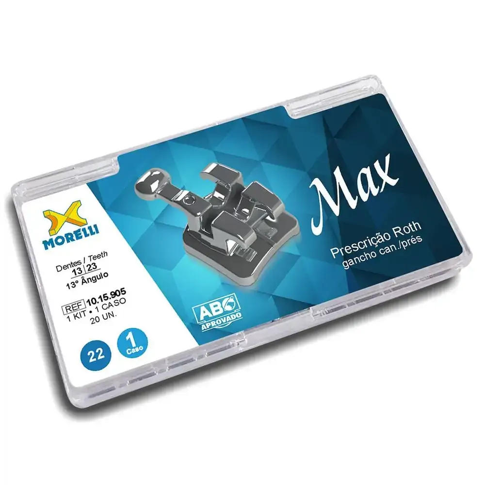 1015905 Kit Bráquetes 01 Caso Prescrição Roth Max 022 Can 13º Gancho Can Pres - Morelli