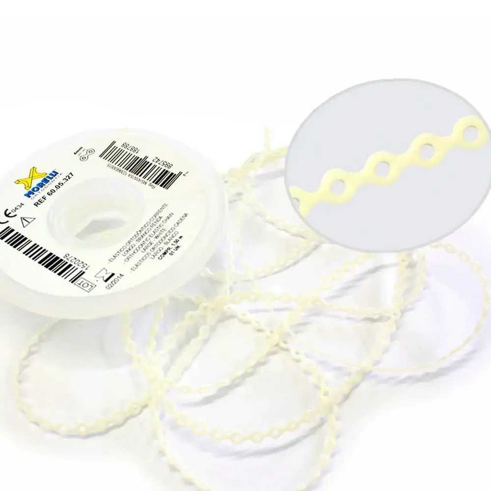 60.05.327 Elástico Corrente Longo Branco Renda 1,5m - Morelli