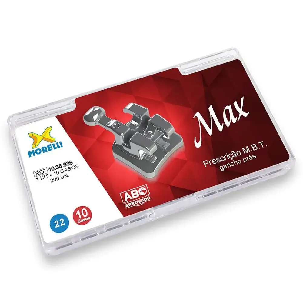 1035936 Kit De Bráquetes Com 10 Casos Prescrição Mbt Max .022 Gancho Pres - Morelli