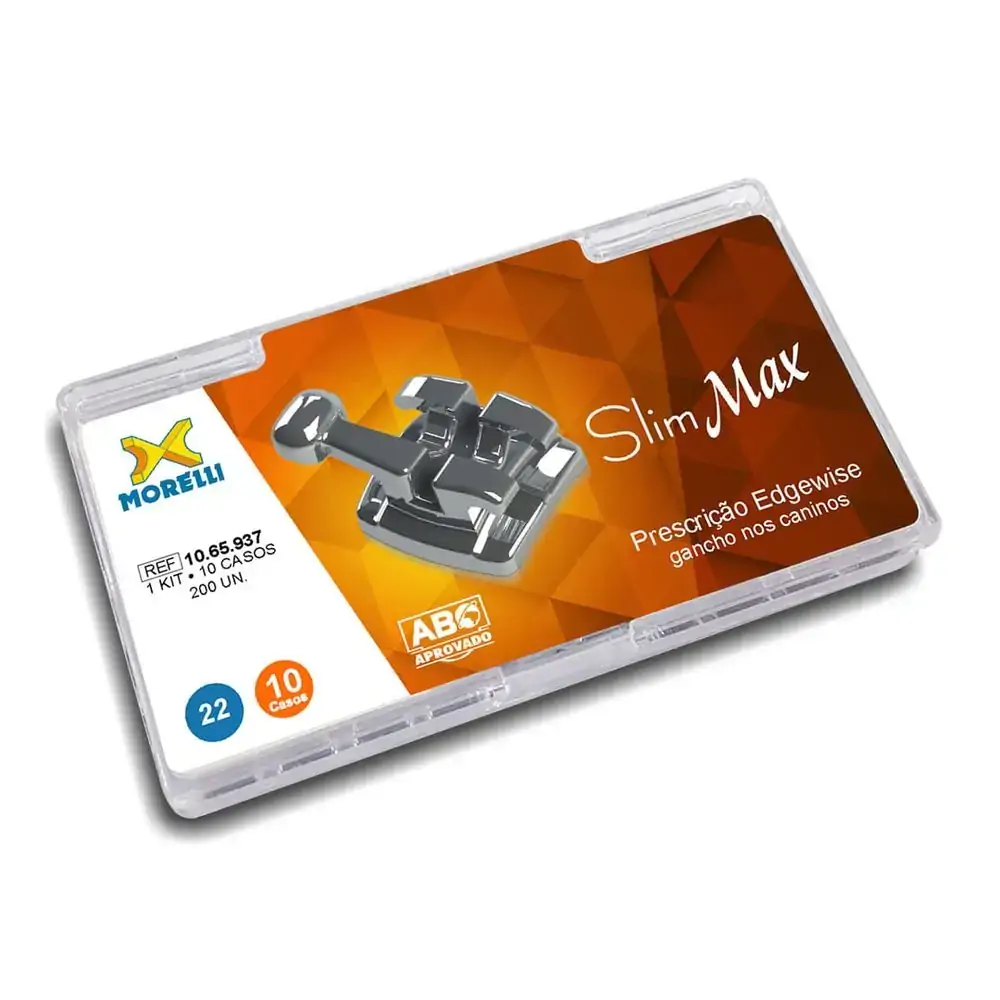 10.65.937 Kit de Bráquetes 10 Casos Prescrição Edgewise Slim Max 0.22 Gancho Canino - Morelli