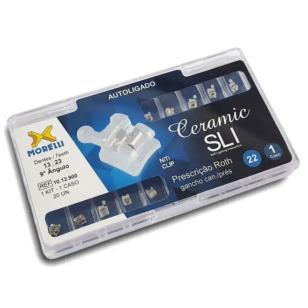 1012900 Kit De Bráquetes Prescrição Roth Ceramic Sli .022 Can 9° Ang Gancho Can Pres - Morelli