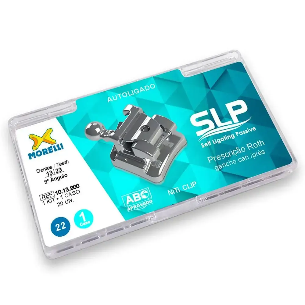 1013900 Kit De Bráquetes Com 1 Caso Prescrição Roth Slp .022 Can 9° Ang Gancho Can Pres - Morelli