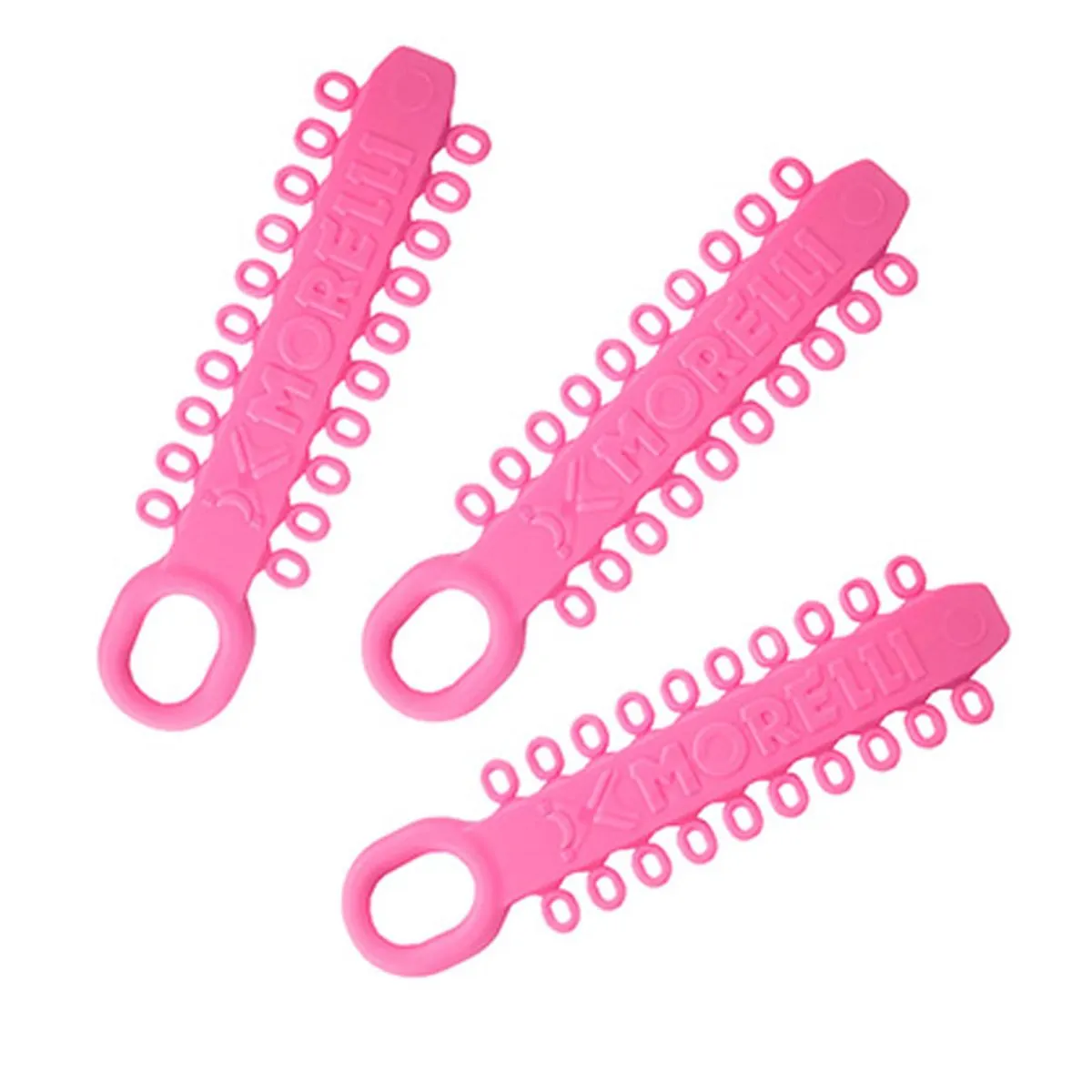 60.06.168 Elástico Ligadura Modular Antimicrobiano Rosa Chiclete com 500 - Morelli