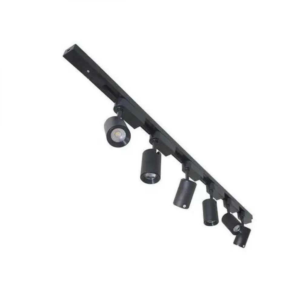 Trilho Eletrificado 1m + 6 Spot Led 7w 6000k Bivolt Preto