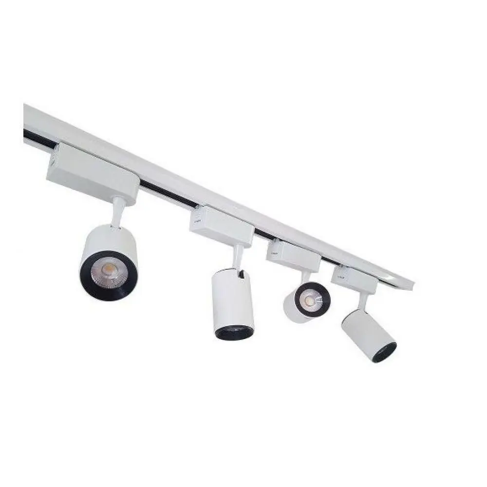 Trilho Eletrificado 3m + 5 Spot Led 7w 3000k Bivolt Branco