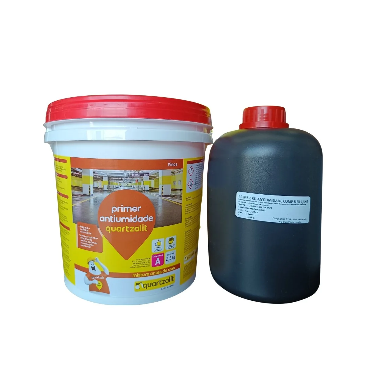 Kit Primer Ru Antiumidade Branco Bi Componente 3,8 Kg - Quarzolit