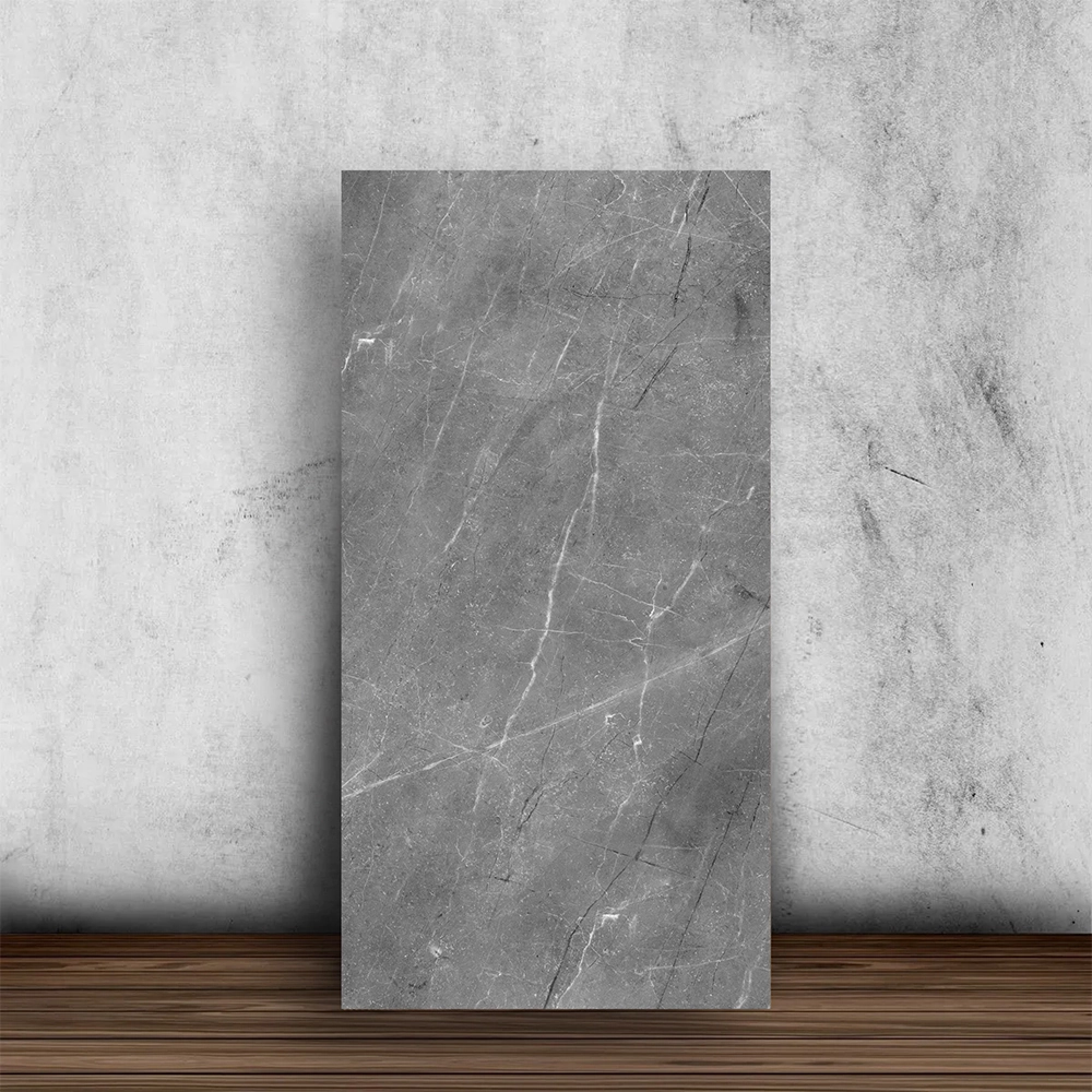 Kit 4 Placas Decorativa Flexível 3d Revestimento De Parede Mármore Cinza - 90x60cm