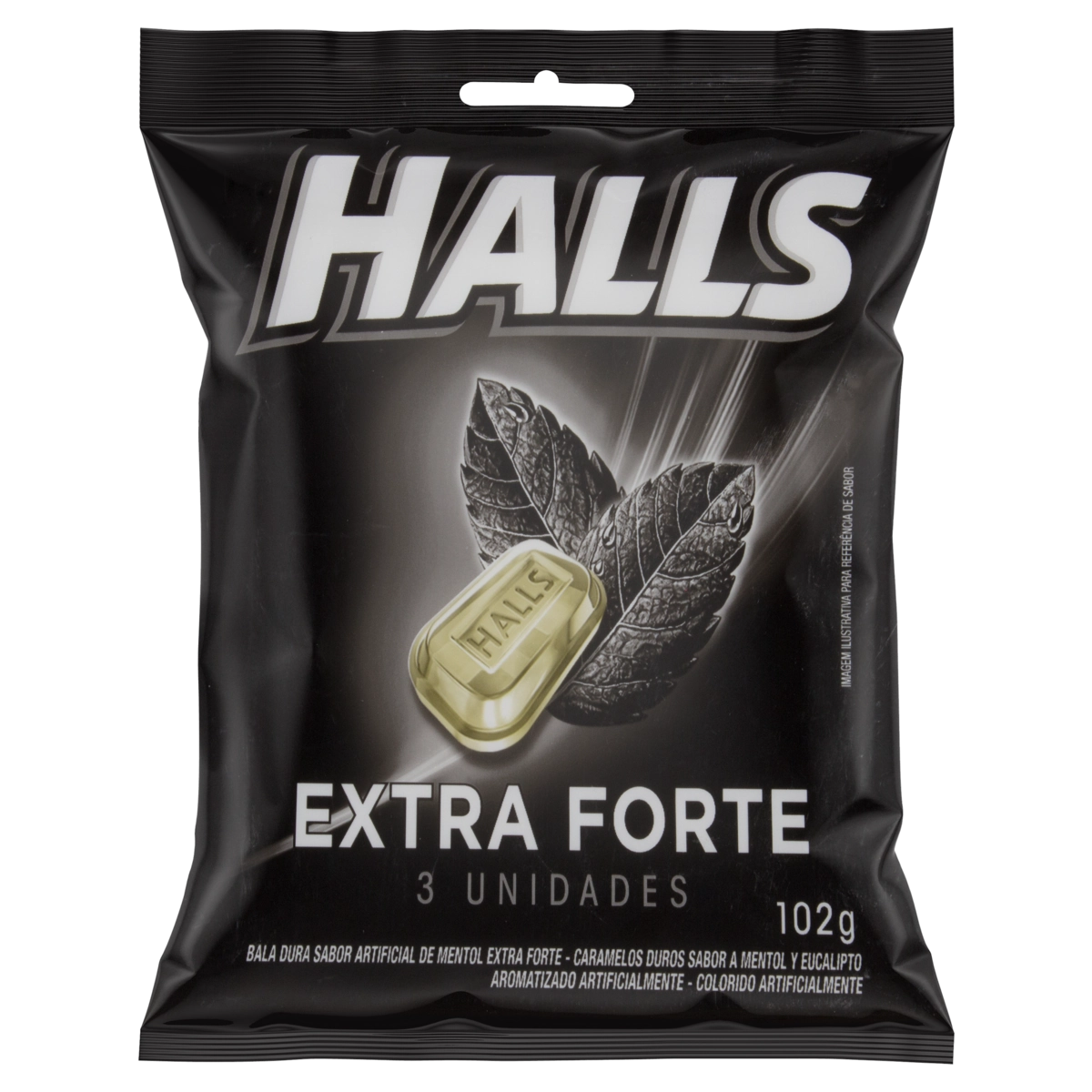 Bala Mentol Extraforte Halls Pacote 102g 3 Unidades