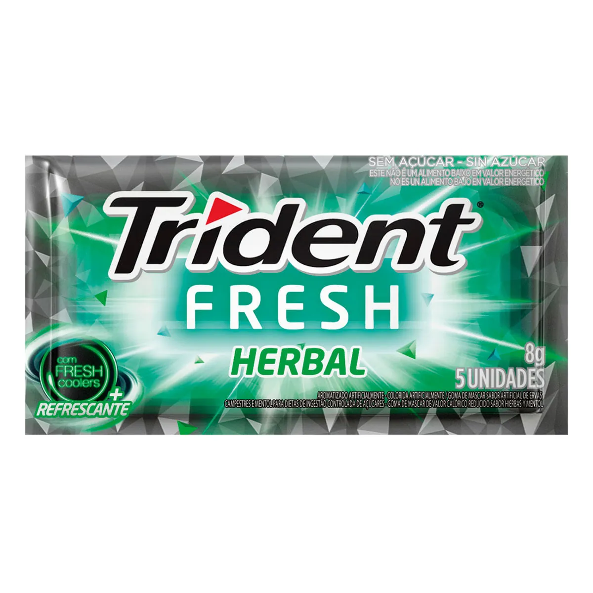 Goma De Mascar Herbal Zero Açúcar Trident Xfresh Envelope 8g 5 Unidades