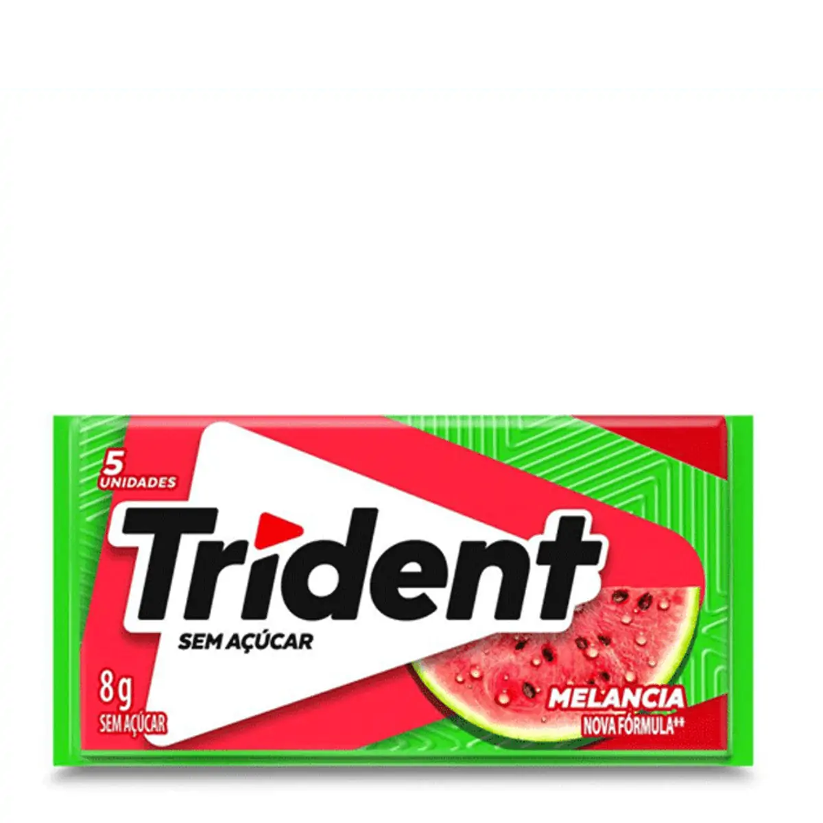 Chiclete Trident Melancia Sem Açúcar 8g - Embalagem com 5 unid.