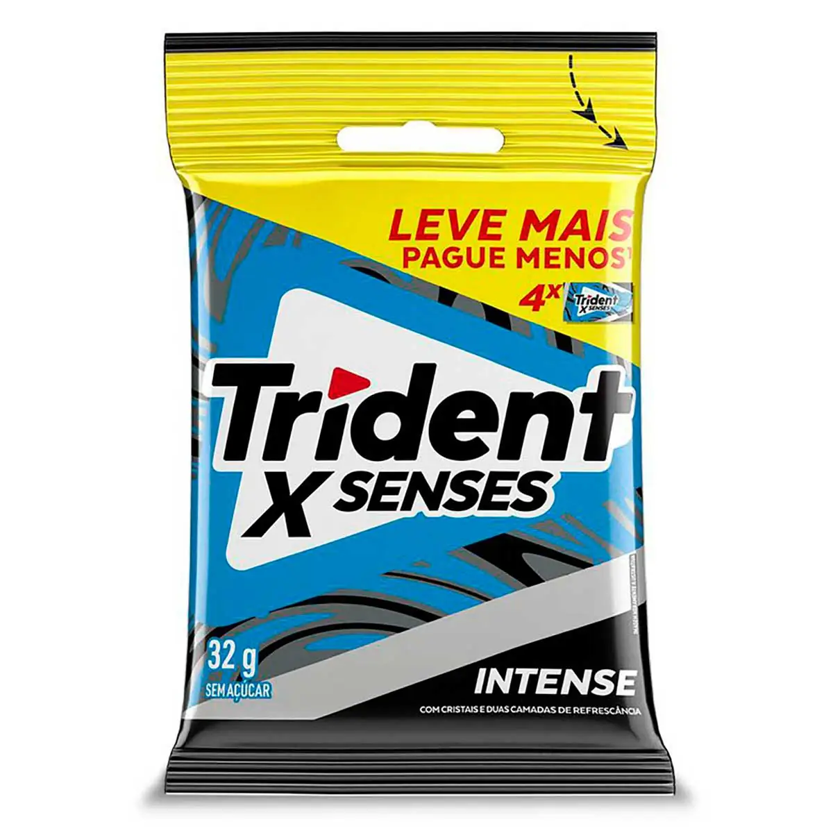 Chiclete Trident Xfresh intense bag com 4 unidades