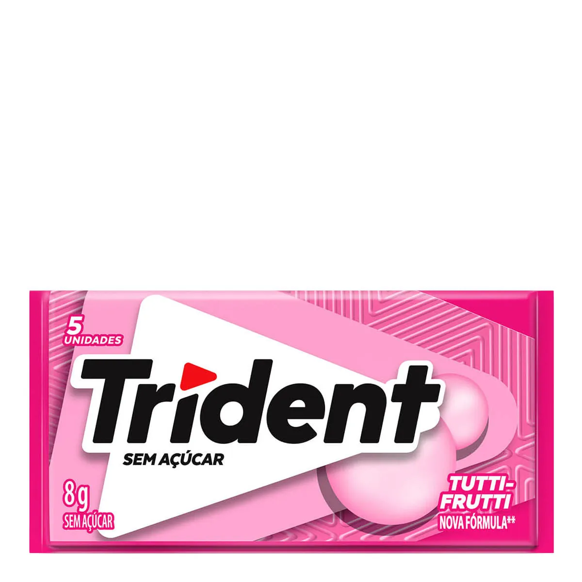Chiclete Trident Tutti-Frutti Sem Açúcar 8g - Embalagem com 5 unid.