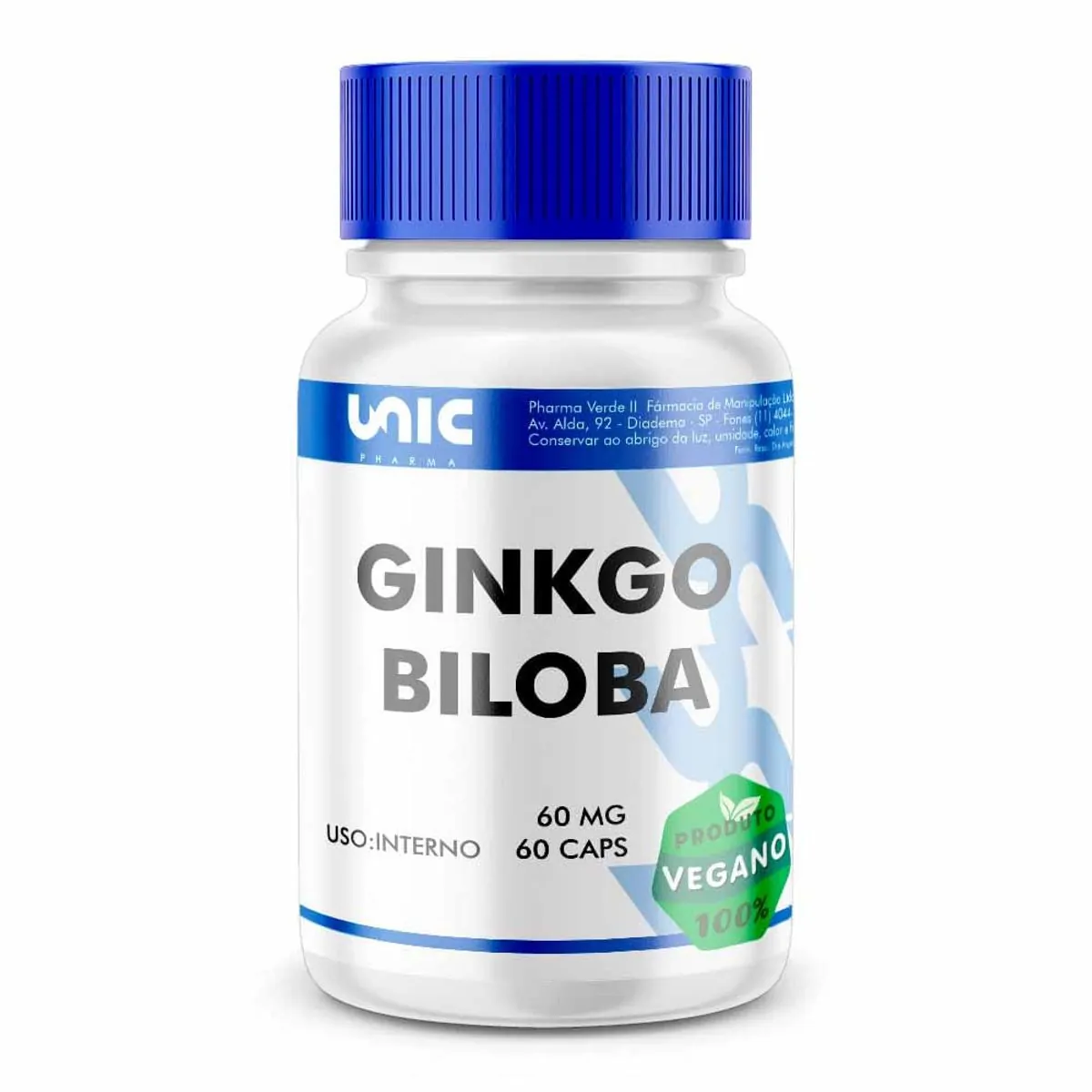 Ginkgo biloba 60mg 60 Cápsulas Vegan