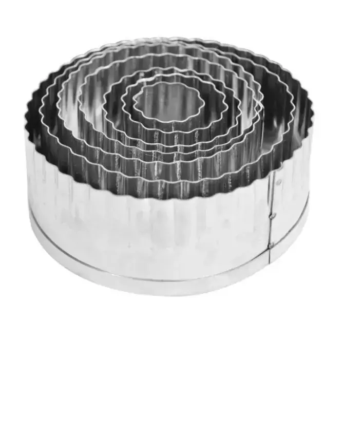 Jogo de Cortador Inox Redondo Canelado 7 Peças - Doupan