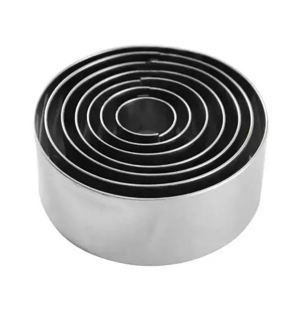 Jogo de Aro Inox Cortador Redondo Liso 7 Peças - Doupan