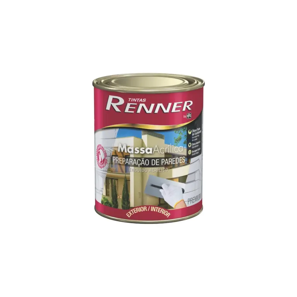 Massa Acrílica Branca Renner Peso:1,25 Kg