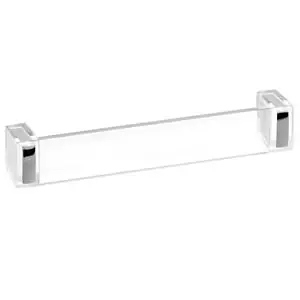 Puxador para Móveis 160mm Acrílico Aço Escovado Transparente Italy Line