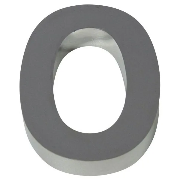Número Casa "0" 20cm Aço Inox Prata