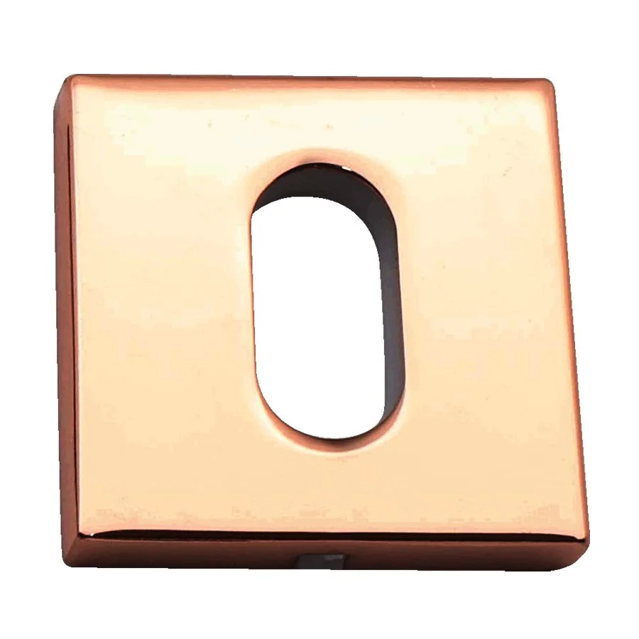 Roseta Quadrada Para Fechadura Inox Rosê Italy Line - Il210-re Rosê Escovado - 50mm