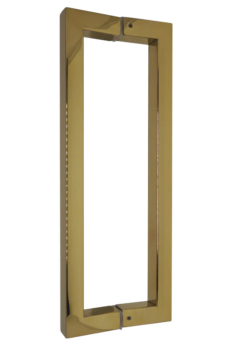 Puxador Duplo De Inox Dourado Italy Line Dourado - 300mm
