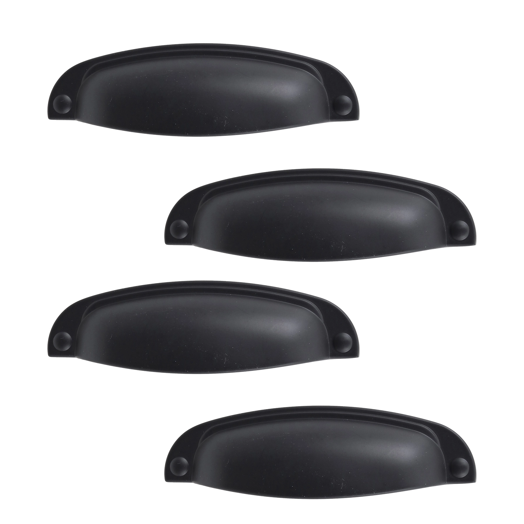 Kit de Puxadores para Móveis Zamac 96mm Preto Pintado Italy Line