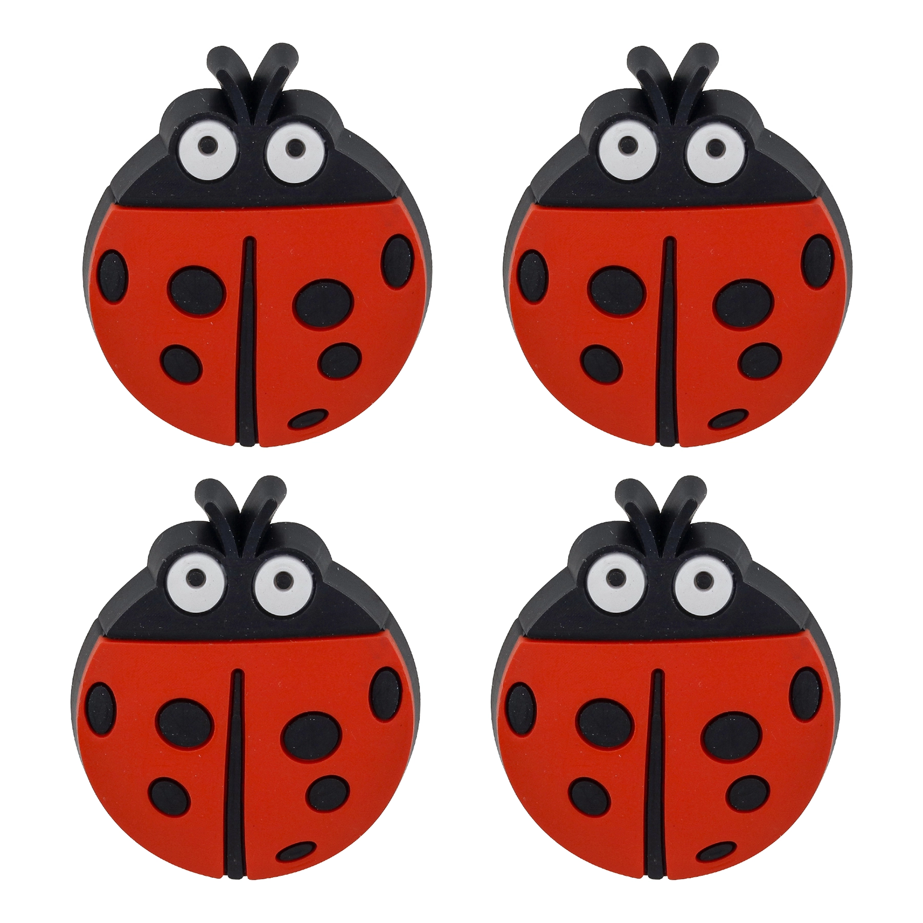 Kit de Puxadores Infantil para Móveis 47mm Joaninha 4 peças