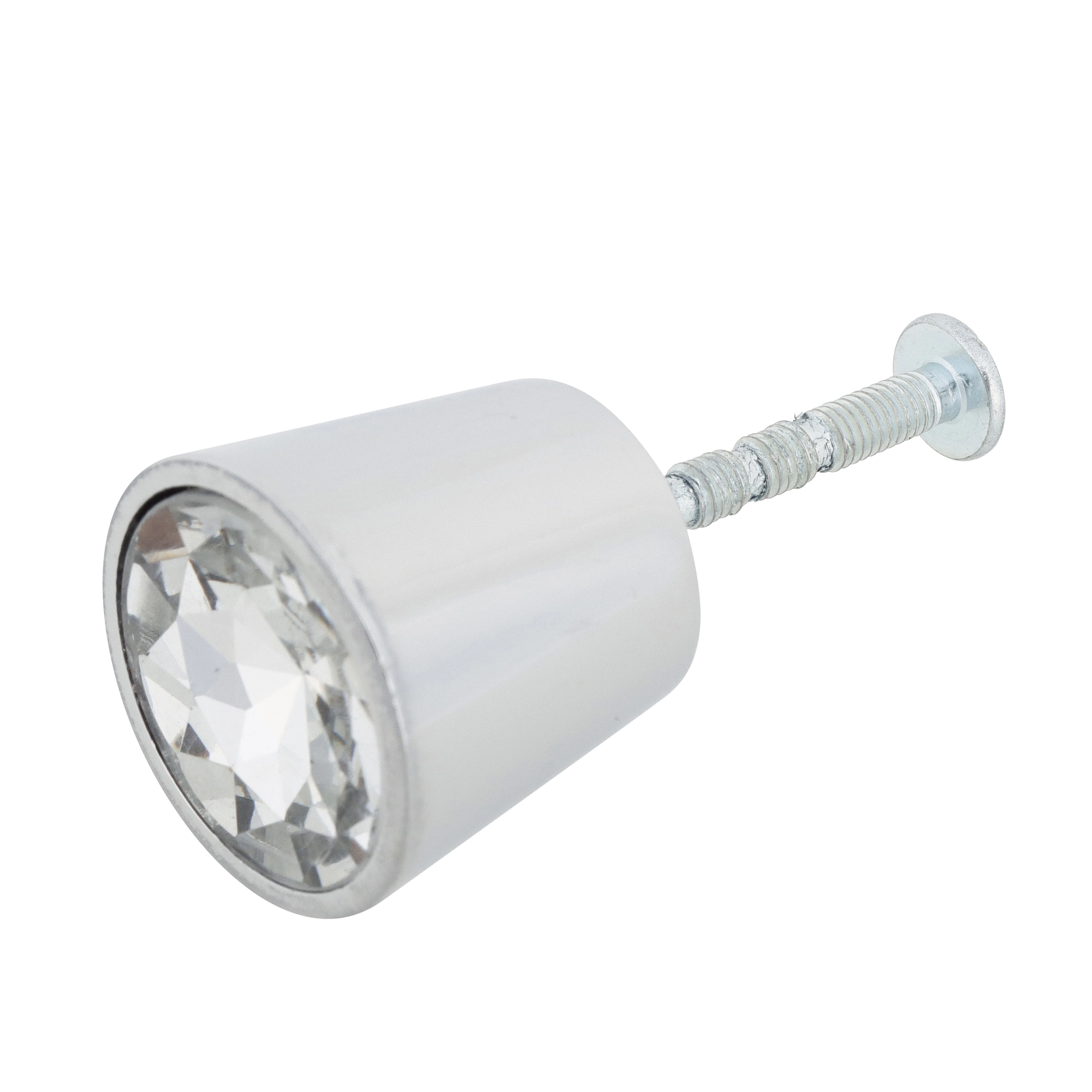 Kit de Puxadores Para Móveis Metal e Vidro Prata Cromado 24mm