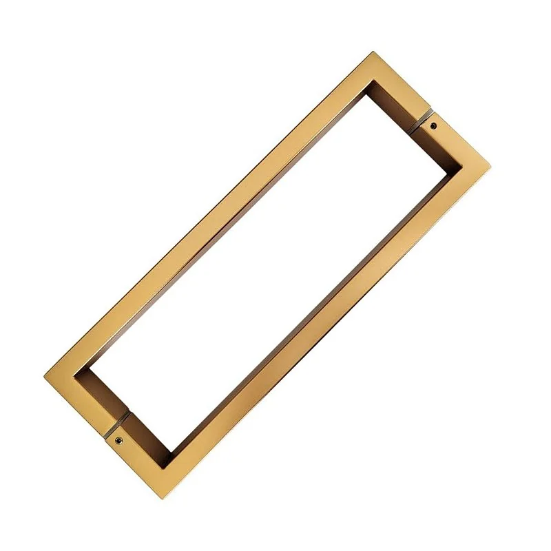 Puxador Duplo P/ Porta Df905 600mm Dourado Matte Fosco Italy