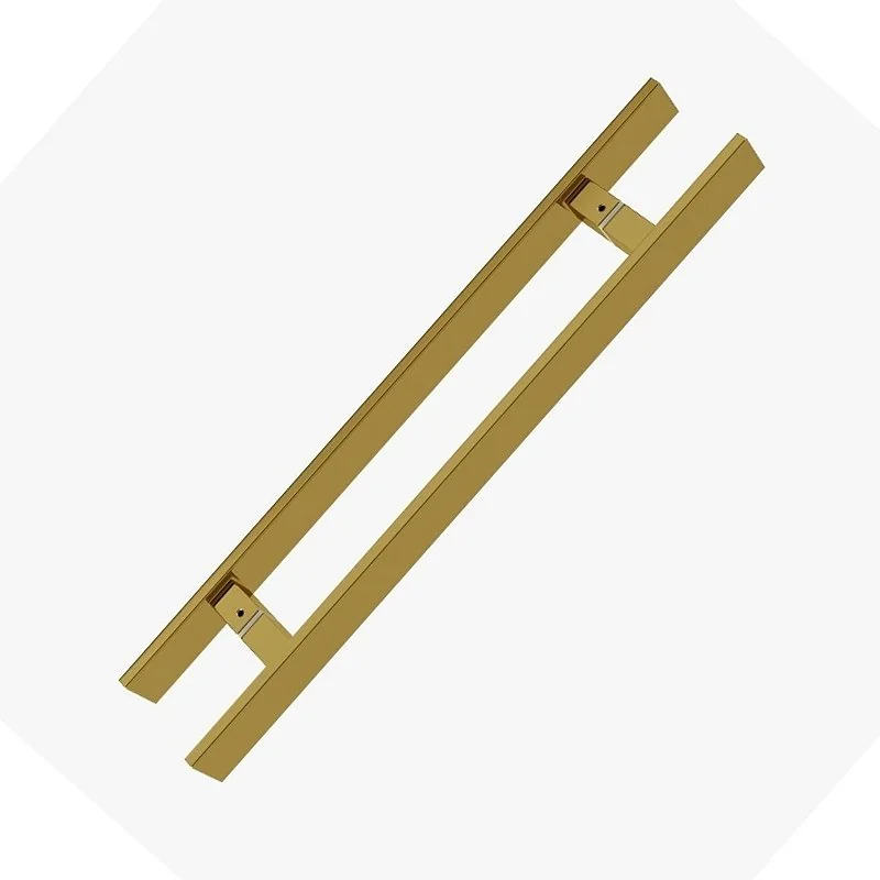 Puxador Porta Dourado Gold Duplo Inox Italy Df926 80cm 800mm