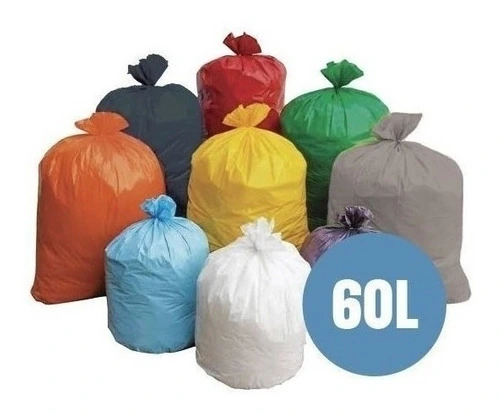 Saco De Lixo 60 Litros Coloridos Pacote Com 50un Azul