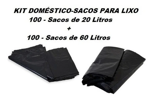 Kit Doméstico Sacos Para Lixo 20 E 60 Litros
