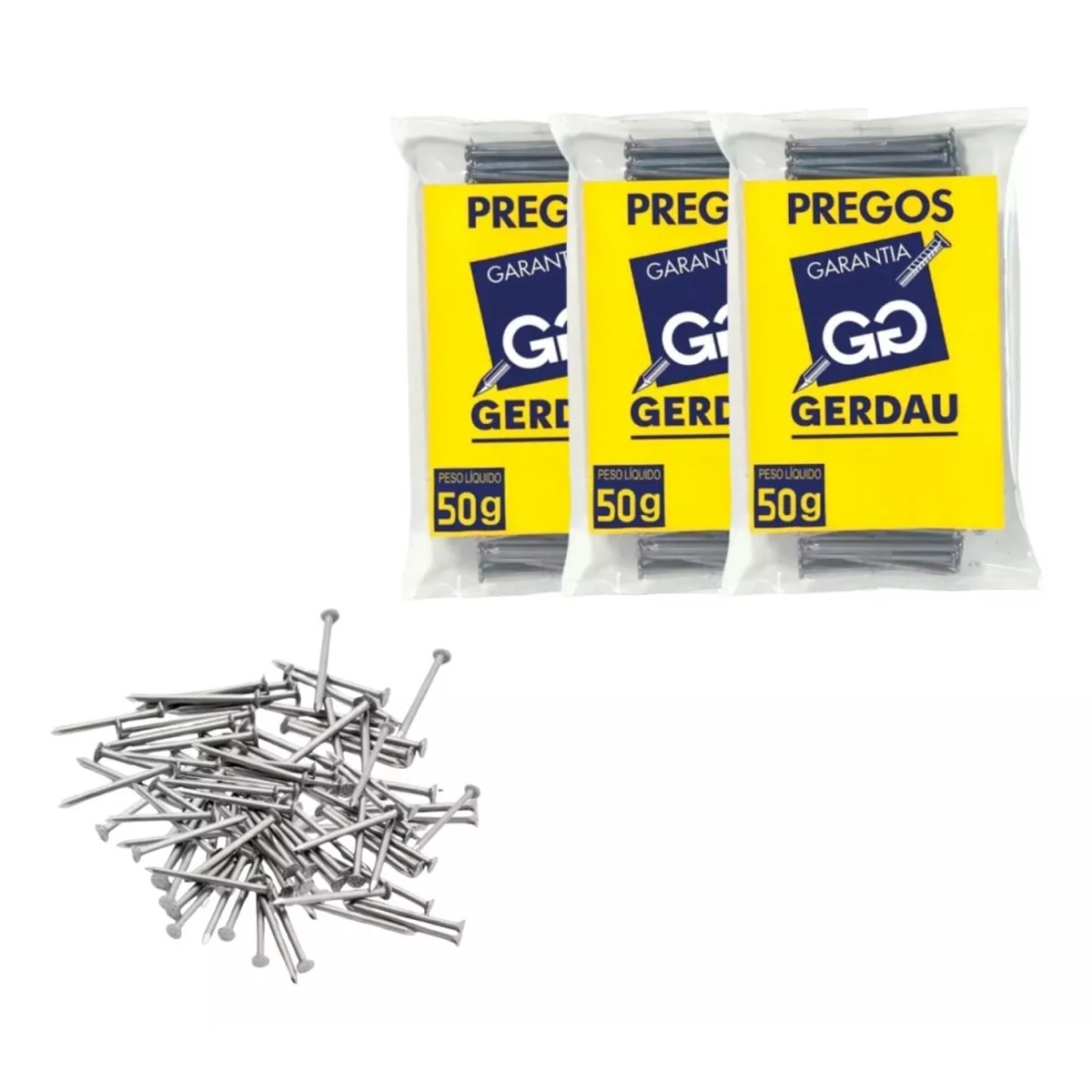 Prego Polido Com Cabeça 8x8 1,3mm X 18,4mm 150g Gerdau