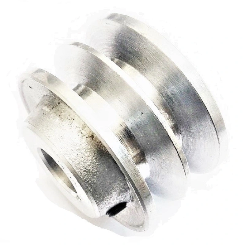 Polia Alumínio 2 Canais Perfil A 65mm Com Furo 3/4"