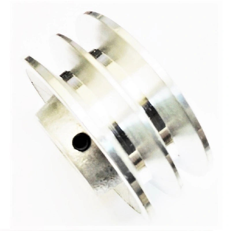Polia Alumínio 2 Canais Perfil A 90mm Com Furo 3/4"