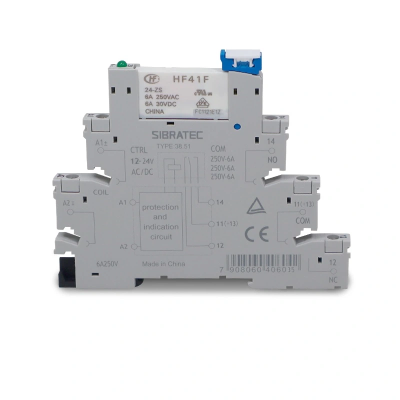 Base Com Relê Acoplador Fino Hf41f 1spdt Comando em 24vca/cc