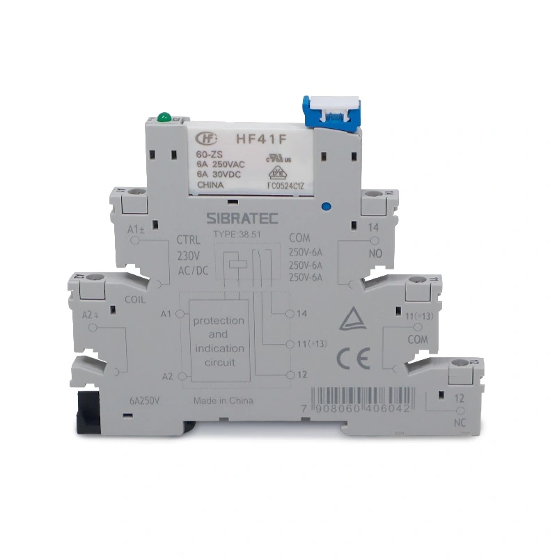 Base Com Relê Acoplador Fino Hf41f 1spdt Comando em 220vca