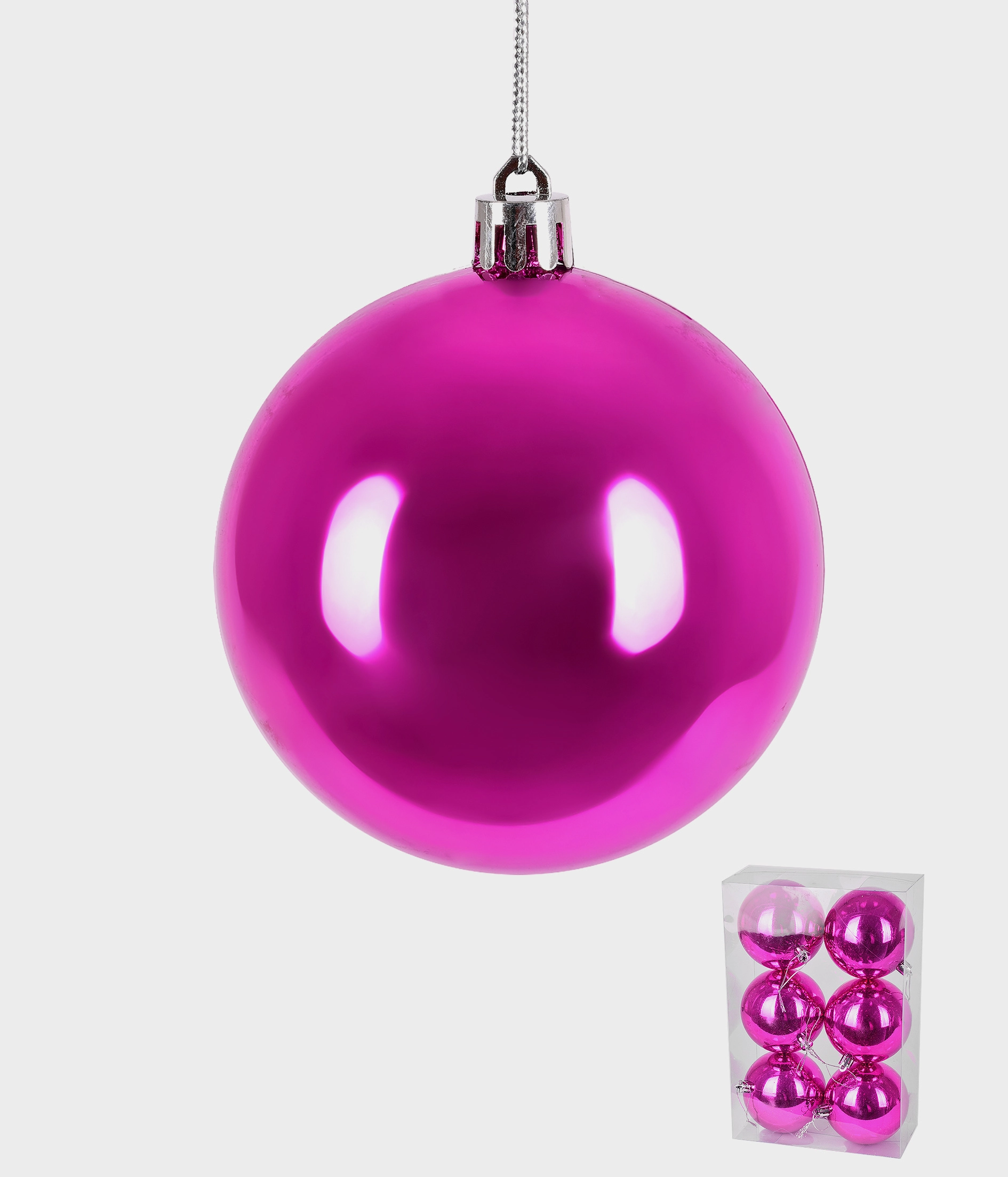 Bola Natal Rosa 8cm 6un 38330 018 Grillo