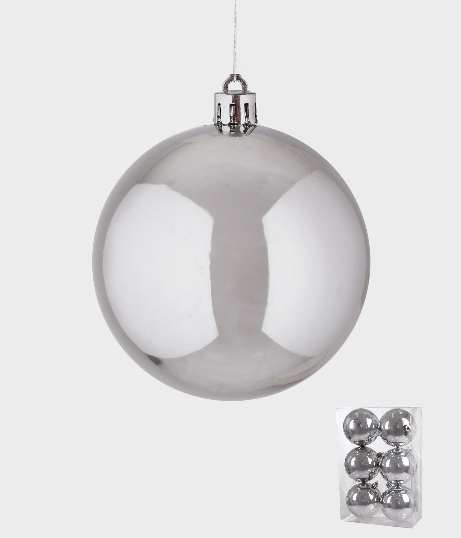 Bola Natalina 08cm C6 Prata
