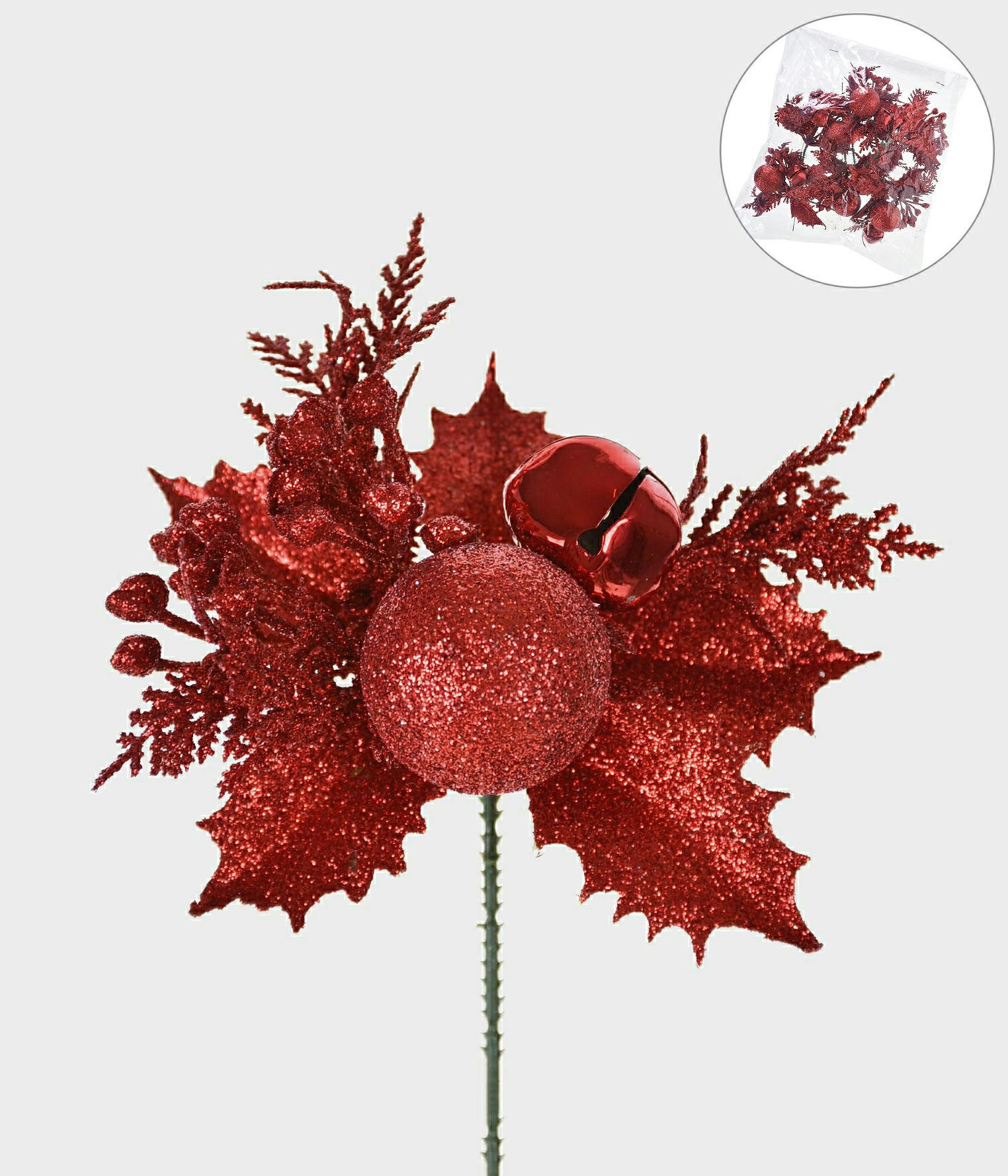 Pick Bola Natalina Glitter Vermelho 41764 009 Grillo