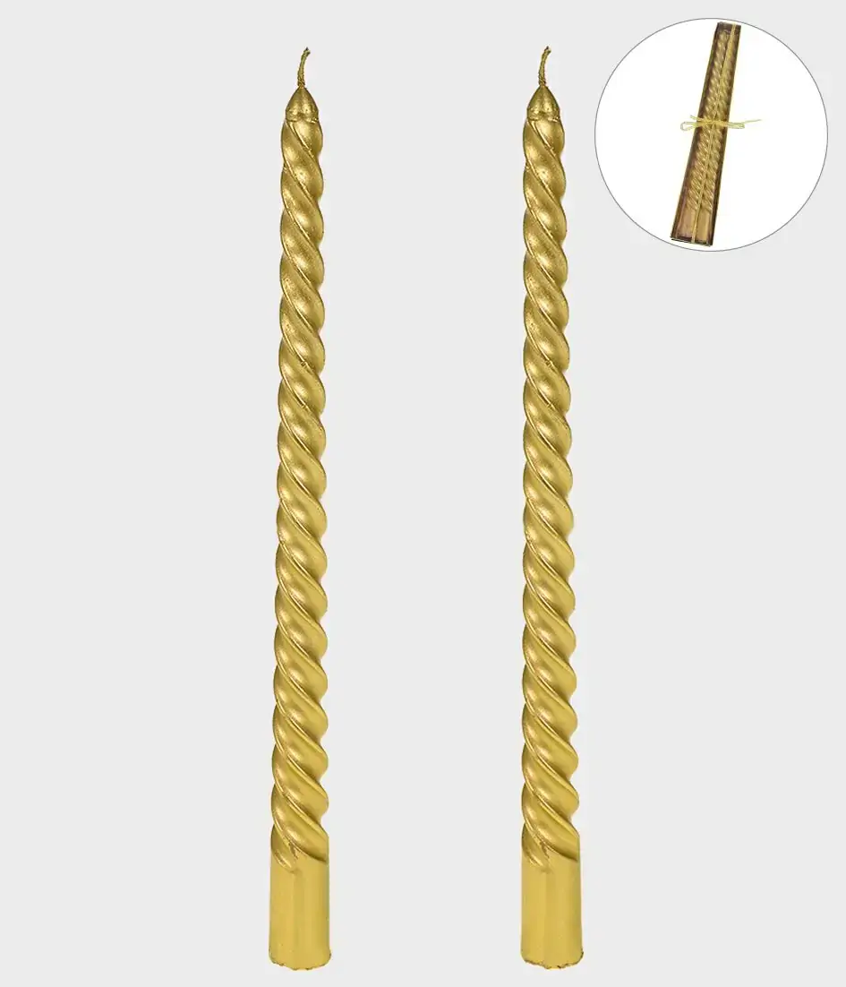 Vela Espiral Metalica 25cm Dourado 47567 152 Grillo
